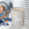 thumbnail image 4 of SIfdSeng Get it Fast Patterned Linen Laundry Hamper Without Lid Large Open Top Stylish and Breathable Fabric for Bedroom Or Bathroom Easy and Durable Design, 4 of 5