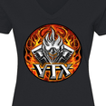 thumbnail image 4 of Inktastic VTX Flaming Motor Women's V-Neck T-Shirt, 4 of 5