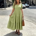 thumbnail image 4 of HBYJLZYG Women's Plus Size Maxi Dress, Square Neck Puff Sleeve with Tiered A-Line Skirt and Side Pockets, Casual Summer Vacation Outfit for Women, 4 of 9