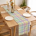 thumbnail image 3 of Table Runner 70 Inches Long for Kitchen Dining, Colorful Grid Plaid Dresser Scarf Farmhouse, Dining Table Decorations for Wedding/Parties, Country Vintage Simple Geometric 13 x 70 In, 3 of 8
