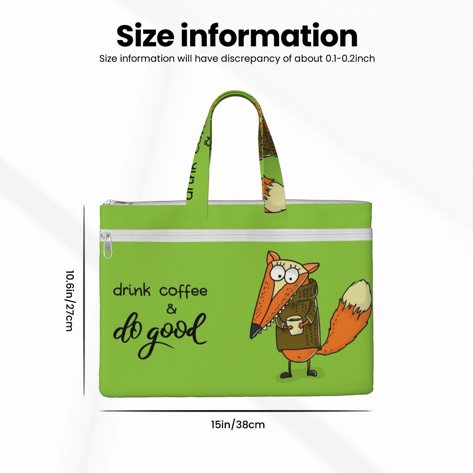 Kdxio Drink Coffee And Do Good File Tote Document Bag Business Briefcase Bag Document Organizer Tote Briefcase for Letter A4 Files Business Teacher Office Bag