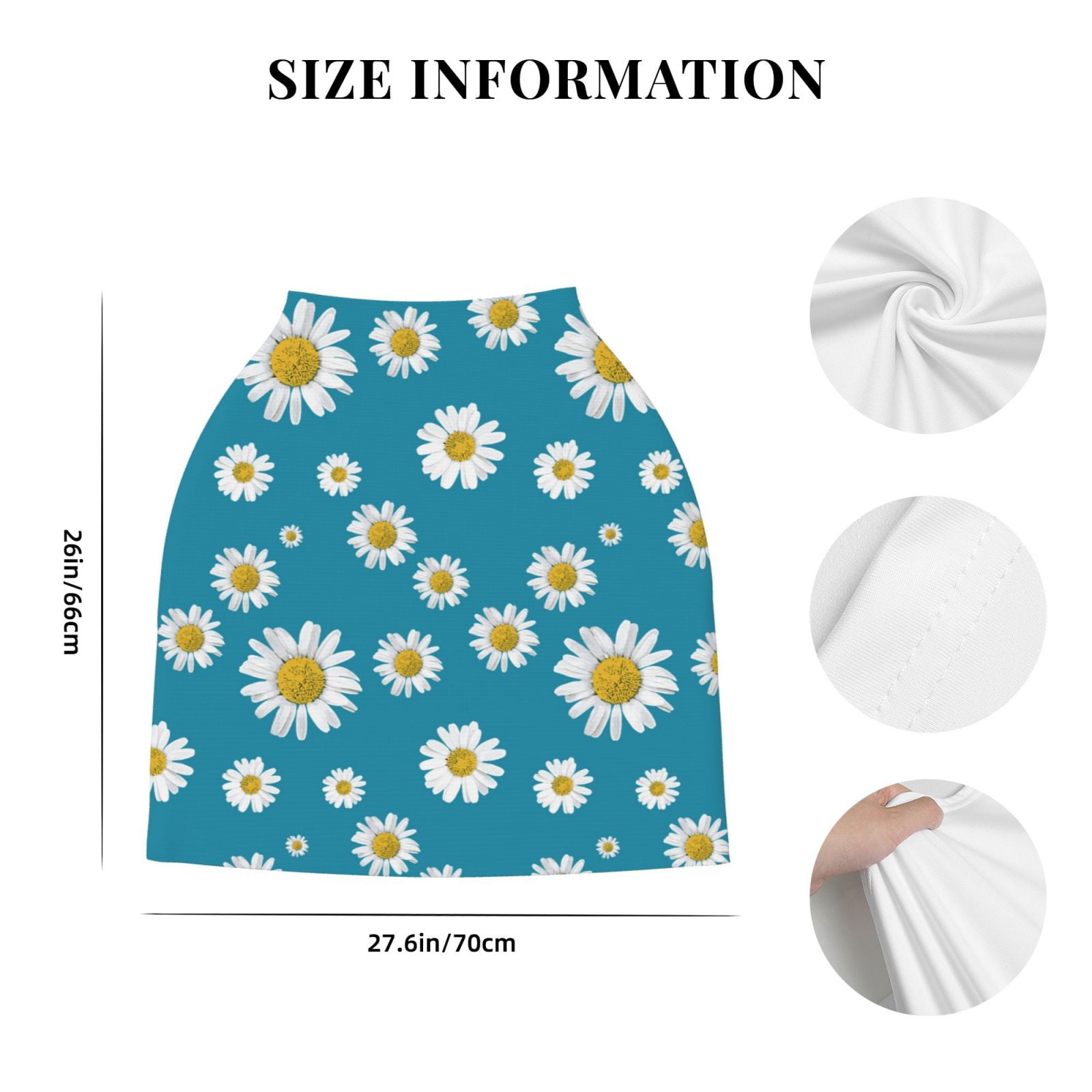 Fotbe Daisies Flowers Pattern Car Seat Covers for Babies, Nursing Breastfeeding Cover Infant Carseat Canopy, Soft Stretchy Carrier Cover