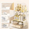 thumbnail image 3 of Organizador Delamu para encimera de baño, 2 cajones, 2 niveles, color crema blanco, 3 of 8