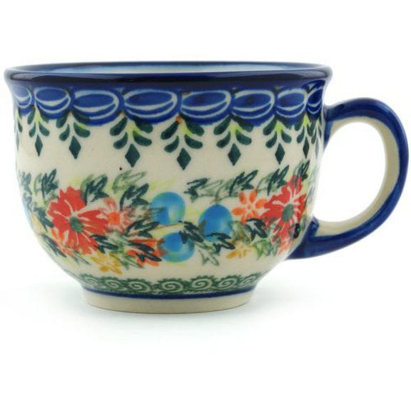 Polmedia Polish Pottery Cornflower and Butterflies Coffee Mug