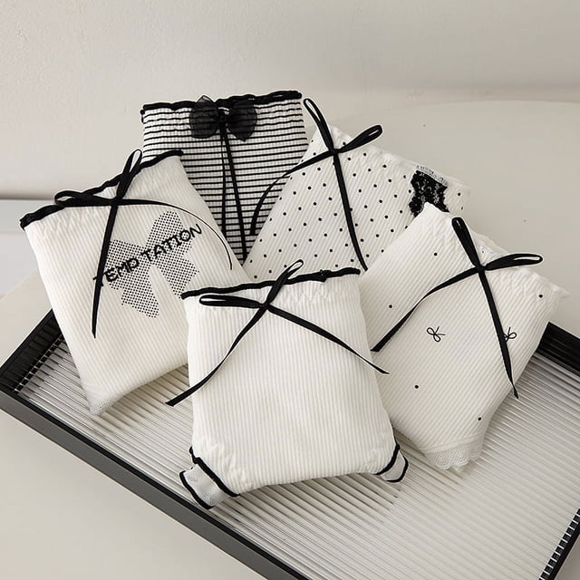 Ropa interior japonesa para mujer, ropa interior bonita, transpirable, de cintura media, bolsa de entrepierna de algodón puro, calzoncillos finos para estudiantes a la cadera