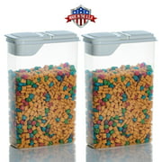 2 Pack of 4 Qt Cereal Snack Keeper Food Storage Dispenser Container Flip Top Lid
