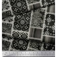 thumbnail image 3 of Soimoi Velvet Fabric Paisley,Mandala & Quatrefoil Patchwork Print Fabric by Yard 58 Inch Wide, 3 of 3