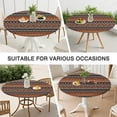 thumbnail image 7 of 44Inch Boho Chic Floral Round Tablecloth with Elastic Hem, Stretchable Cover Fits 38"-42" Tables, Wrinkle Resistant Decor, 7 of 7