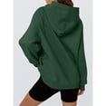 thumbnail image 5 of Womens Oversized Hoodies Comfy Sweatshirts Fall Fashion Outfits Casual Tops Fleece Clothes Dark Green M, 5 of 6