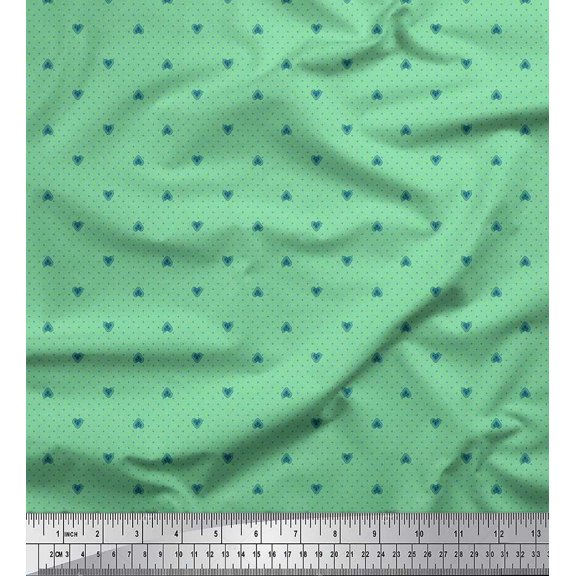 Soimoi Cotton Voile Fabric Artistic Flower & Dots Printed Craft Fabric by The Yard 42 Inch Wide