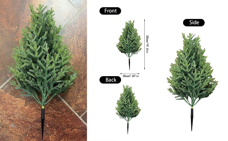 2-Pack 25.6" Artificial Boxwood Topiary Ball Trees with Ground Spike, UV Resistant Fake Bushes Plants with Fall Camellia Flowers,Faux Outdoor Shrubs & Bushes for Front Yard Decor (Green, 2Pcs)