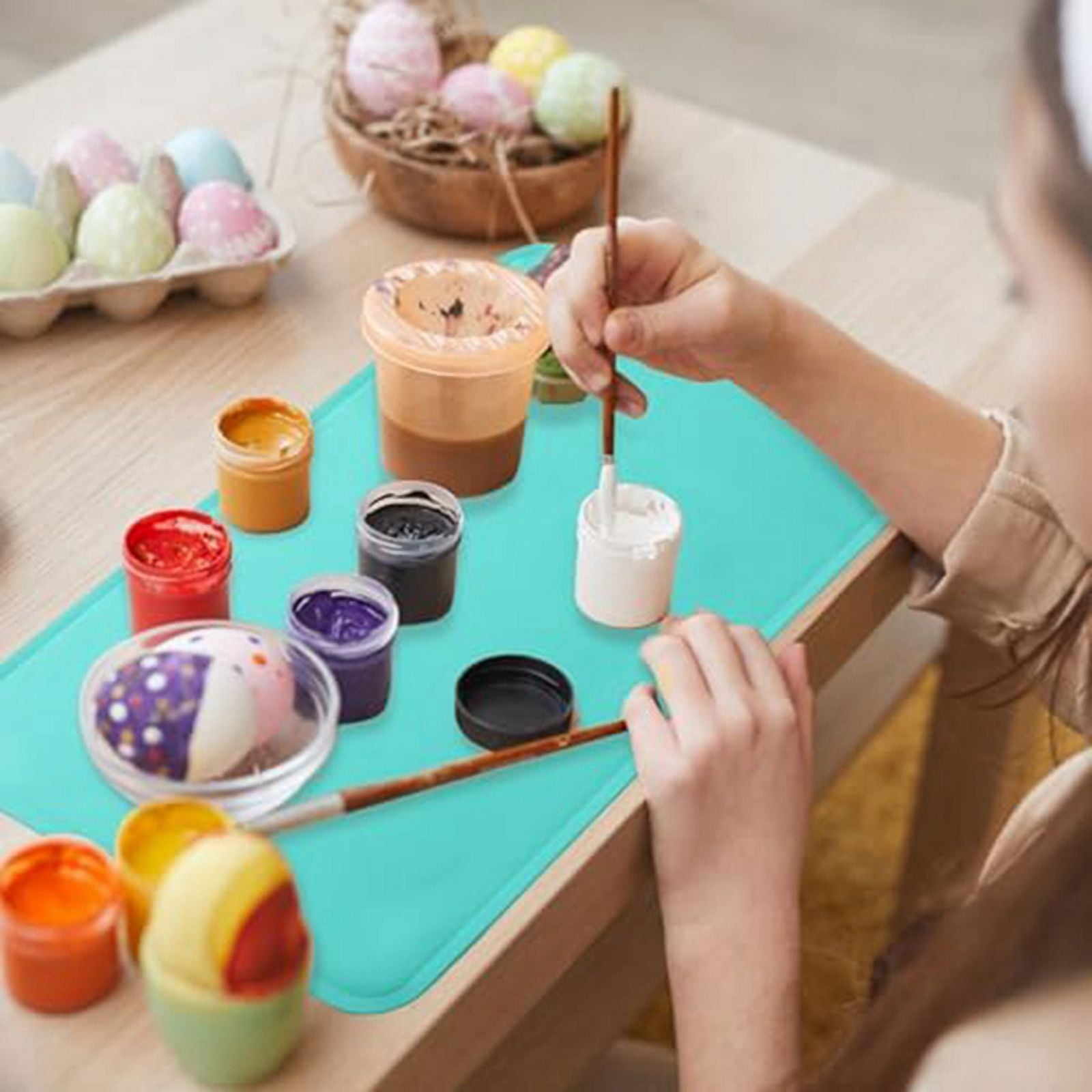 3-Pack Silicone Mats for Crafts, Resin, Anti-Slip Silicone Sheets, Raised Side Silicone Painting Mats, Desktop Cover