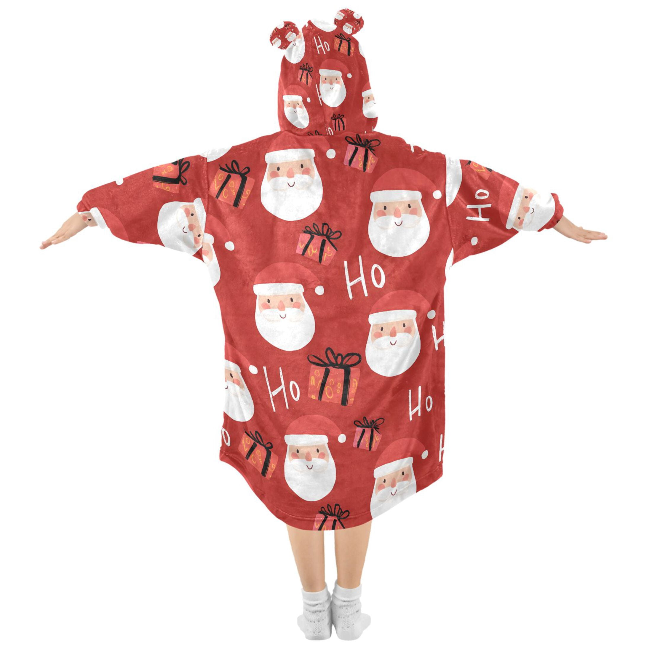 joogoo Blanket Hoodie for Santa Claus Gifts Oversize Sweatshirt 3-14 YR L