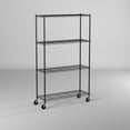 Trinity Basics 4Tier 36"x14" Wire Shelving Unit with Casters, Black