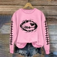 thumbnail image 4 of Mceream Womens Football Game Day Sweatshirt Casual Sunday Funday Sweatshirts Crew Neck Football Season Holiday Casual Long Sleeve Tops Pink M, 4 of 4