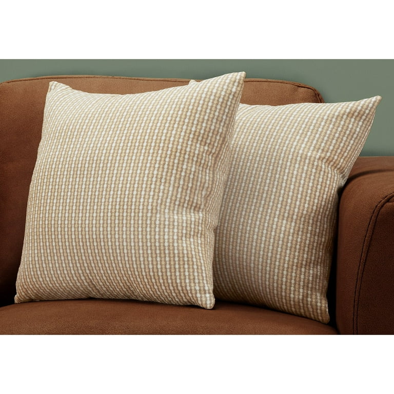 Pillows / Set Of 2 / 18 X 18 Square / Insert Included / Decorative Throw /  Accent / Sofa / Couch / Bedroom / Polyester / Hypoallergenic / Grey /  Modern - Monarch Specialties I 9215