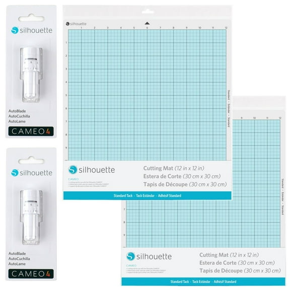 2 Silhouette Cameo Autoblades & 2 - 12" x 12" Cutting Mat Combo Pack