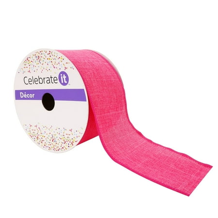 UPC: 0191518419641 | 2.5 Faux Linen Wired Ribbon by Celebrate It™ Décor
