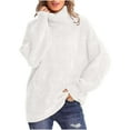 thumbnail image 1 of Yuyuzo Pull pour Femmes Col Roulé Manches Longues Pull Tricoté Tops Hiver Décontracté Ample Couleur Unie, 1 of 6
