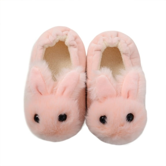 Toddler Baby Plush Slippers, Soft Bunny Winter Warm House Bedroom Shoes Anti-Slip First Walkers