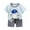 Light Blue, variant on Wolcakyue Boys Outfit Sets 2 Piece- Short Sleeve Cotton Cute Kids Summer Clothes T Shirts and Shorts,Brown 7-8 Years