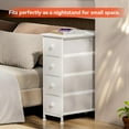 thumbnail image 7 of HYJY Narrow Dresser Storage Tower with 4 Removable Fabric Drawers - Slim Dresser with Steel Frame, Wood Top, Knob, White Dresser for Bathroom Organizer, Closet, Small Spaces,White Wood Texture, 7 of 7