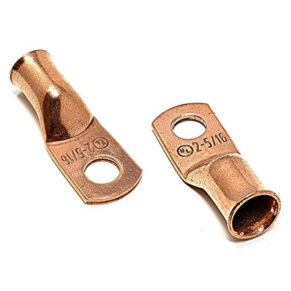10 pcs WNI 2 Gauge x 5/16 Pure Copper Battery Welding Cable Lug Connector Ring Terminals