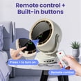 thumbnail image 5 of Lolsea Clip on Fans, Desk Fans, Wall Mount 3-in-1 Design, 6000mAh Rechargeable LED Fan with 5 Speeds & 4 Timer, Dual 360° Rotation, Remote, White, 5 of 7