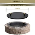 thumbnail image 4 of 36" Firepit Lid - 2mm Thick Rust Resistant Powder Coated Carbon Steel Fire Pit Cover Round with 2 Ergonomic Wooden Handles - Compatible for Fire Pit Inside Dia Up to 34", 4 of 9