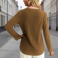 thumbnail image 4 of Fgnfyis T Shirts For Women Casual Long Sleeve Soft Basic Solid Color Top Everyday Comfort Warmth Long Sleeve Tops For Women Khaki M, 4 of 6