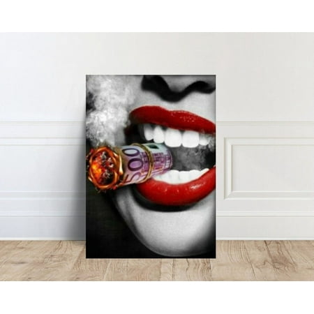 Kna Prints - 1 Pc Poster Woman Smoking Cigar , Home Decor, Wall Art Design, UNFRAMED-12x18