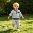 thumbnail image 6 of Toddler Clothes Boys Long Sleeve Sweatshirt Top Ripped Jeans Pants Set 6 12 18 24 Month 2T 3T 4T Kids Fall Winter Outfits Blue,2-3 Years, 6 of 7