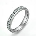 thumbnail image 2 of EOEMY 4mm Gold/Silver Titanium Steel Cz Bands Women'S Engagement Party Rings Size 5-11, 2 of 8