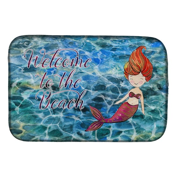 Caroline's Treasures Mermaid Water Welcome Dish Drying Mat
