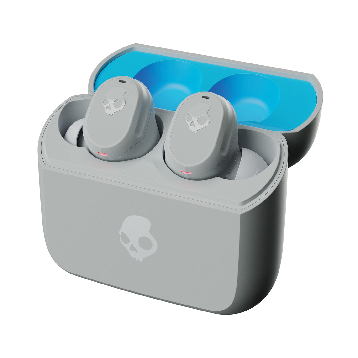 Skullcandy Mod Bluetooth Earbuds with Microphone, True Wireless with Charging Case (Light Gray/Blue), S2FYW-P751