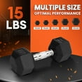 thumbnail image 4 of Yes4All 15 LBS Chrome Grip Encased Hex Dumbbells – Durable Hand Weights with Anti-Slip Design, Perfect for Strength Training and Workouts, 4 of 6