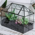 thumbnail image 6 of NCYP Glass Terrarium Planter with Lid, Grid House Shape Geometric Pot for Plants, Home Living Room, Garden Decoration, Terrarium Only, 6 of 10