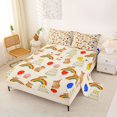 thumbnail image 2 of Manfei Pretty Rainbow Bed Sheets,Cartoon Capybara Pattern Full Size Sheets,Beige,4 Pieces,1 Flat Sheet, 1 Fitted Sheet and 2 Pillowcases, 2 of 6