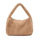thumbnail image 1 of Women's Plush Tote Bag Simple Shoulder Bag Armpit Bag Large Capacity Casual Handbag Khaki One Size, 1 of 5