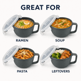 thumbnail image 5 of 32 oz Gray Microwave Ramen Cooker Bowl with Lid and Handle, Vented Soup Mug for Noodles, Pasta, Stew and Leftovers, BPA Free by Dependable Industries, 5 of 7