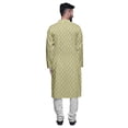 thumbnail image 3 of Atasi Printed Long Sleeve Kurta For Men Button Down Cotton Slub Ethnic Shirt, 3 of 5