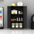 thumbnail image 6 of Miniyam 42-inch Tall Metal Storage Cabinet with Adjustable Shelves & Locking Doors, Black, 6 of 9