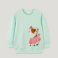 thumbnail image 5 of piuwrlz Long Sleeve Sweatshirt for Girls Boys Printed Hoodie New Round Neck Shirt Without a Hat Tops Light Blue Size 5T, 5 of 5