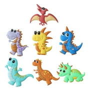 Hareemi 7pcs Dinosaur Cake Topper Cartoon Cake Decoration for Birthday Party Theme Party