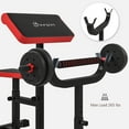thumbnail image 5 of Soozier Adjustable Preacher Curl Bench, 265 LBS Seated Arm Isolated Barbell Dumbbell Bicep Station, Black, 5 of 9