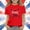 Red, variant on Amidoa Girls Short Sleeve Graphic Summer Crewneck Independence Day T Shirts Kids Casual Tops Pink Size 4T