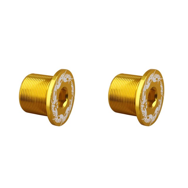 Eigraketly Cabeza de horquilla de bicicleta plegable, tubo M23, tuerca de fijación, tornillo de conexión, elevador de vástago de oro 2piezas