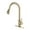 Gold, variant on Single Handle High Arc 360 Degree Rotating Nozzle Brushed Pull Out Kitchen Faucet, Single Level Stainless Steel Kitchen Sink Faucets with Pull Down Sprayer
