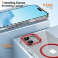 thumbnail image 3 of ELEHOLD Clear Case for iPhone 16 Plus, Compatible with Mag safe Accessory Military Grade Drop Protection Anti-Yellowing Clear Slim Rugged Shockproof Protective Case for iPhone 16 Plus,Red, 3 of 8