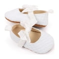 thumbnail image 5 of Tigivemen Baby Girl Shoes Infant Mary Jane Flats Princess Toddler Wedding Dress Shoes with Bow White Size 3, 5 of 9